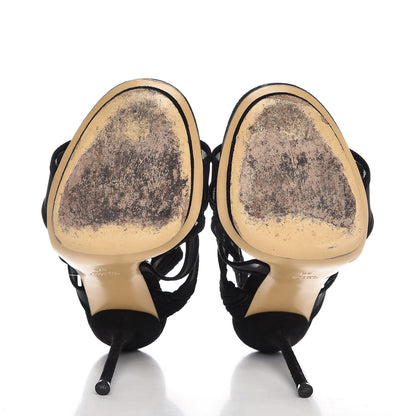 Gucci Kid Scamosciato Mesh Bette Sandals 38 Black 7 of 9