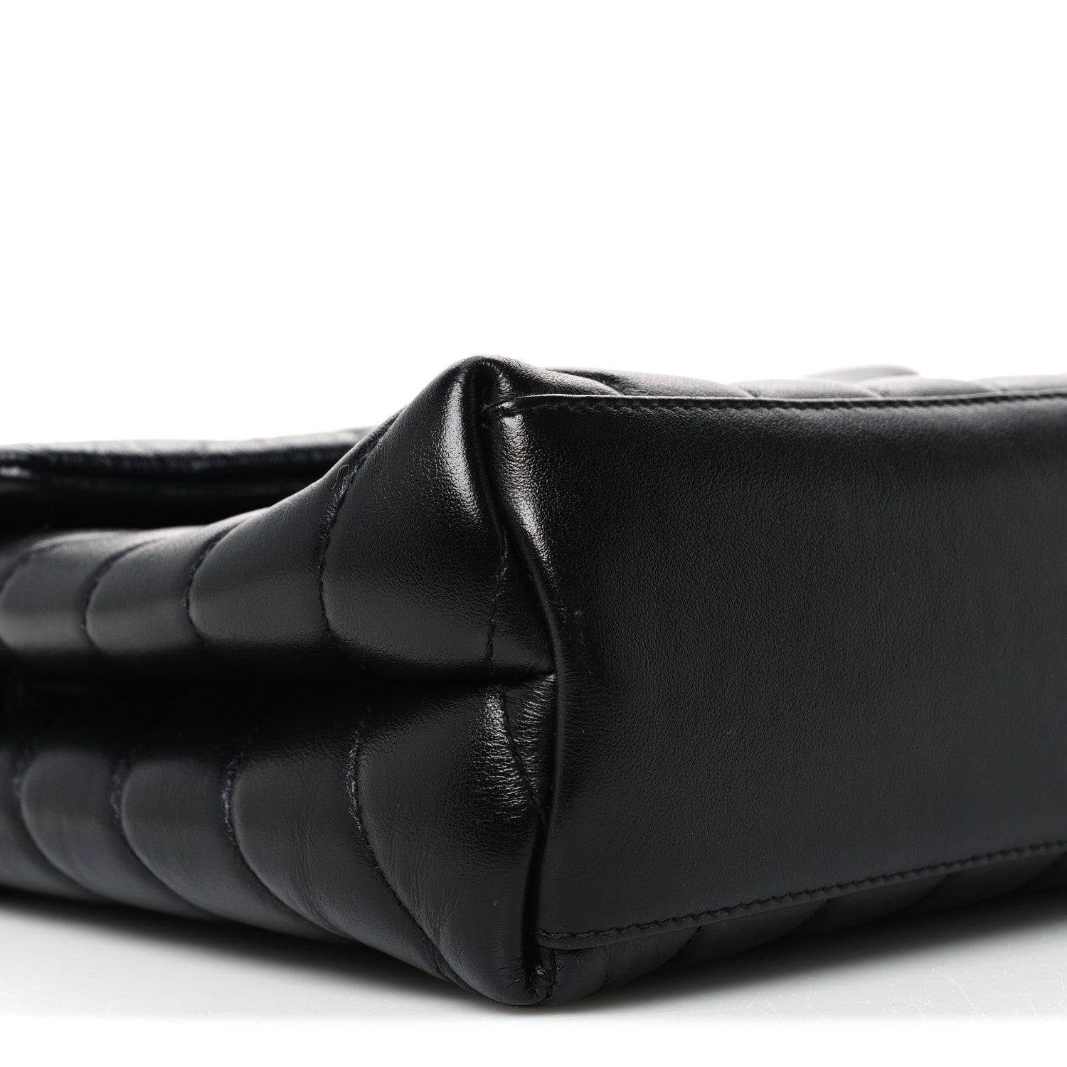 Saint Laurent Calfskin Y Quilted Monogram Monochrome Small Loulou Chain Satchel Black 9 of 10