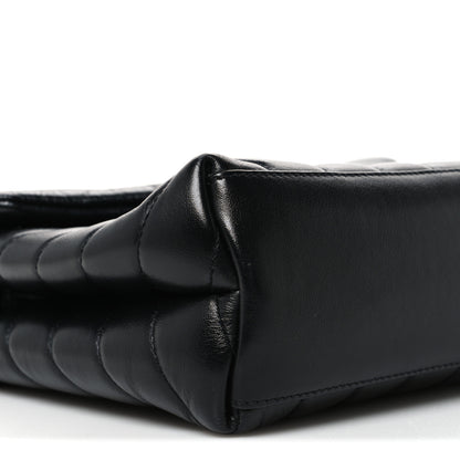 Saint Laurent Calfskin Y Quilted Monogram Monochrome Small Loulou Chain Satchel Black 9 of 10