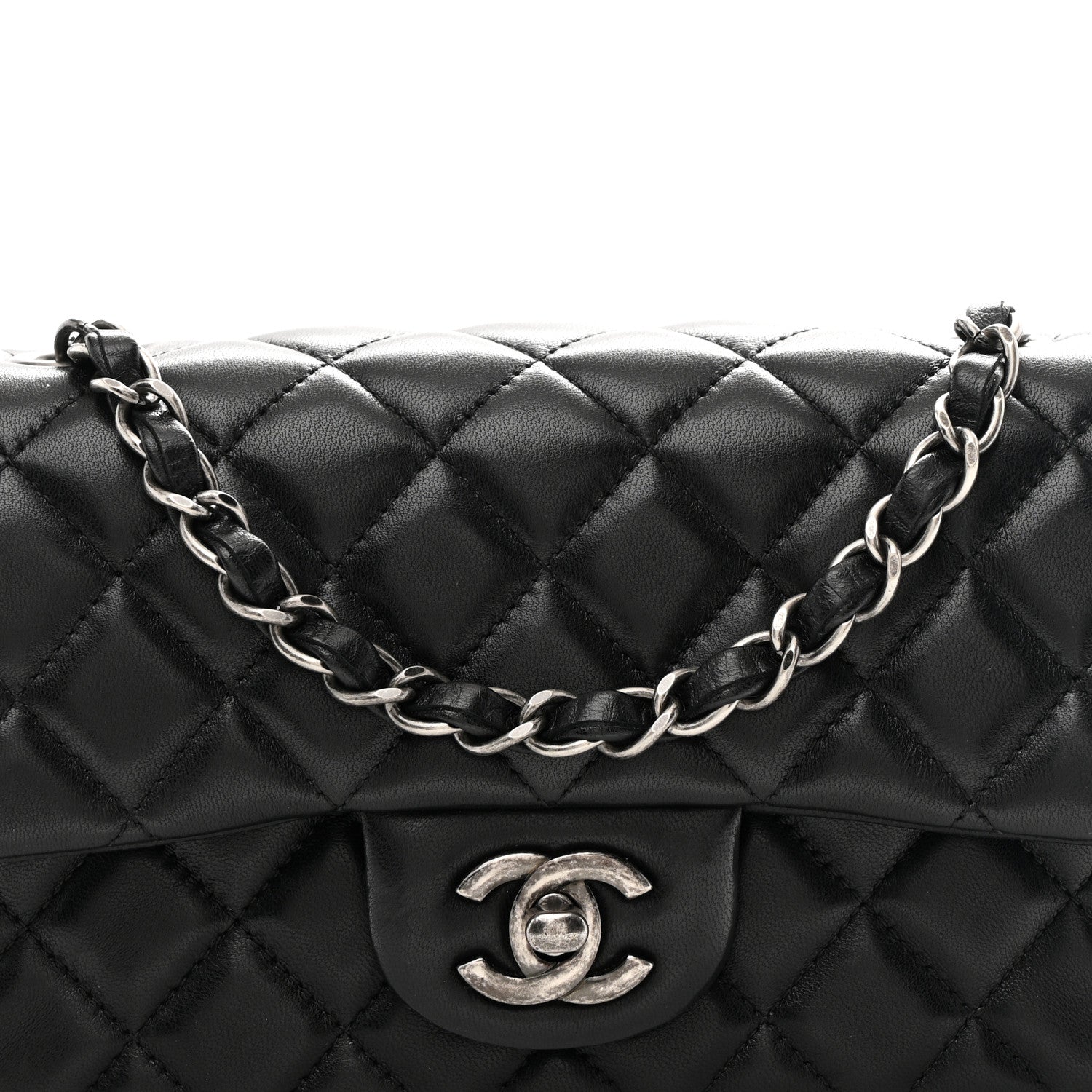 Chanel Lambskin Quilted Mini Rectangular Flap Black 8 of 11