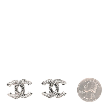 Chanel Crystal CC Twisted Earrings Silver 2 of 4