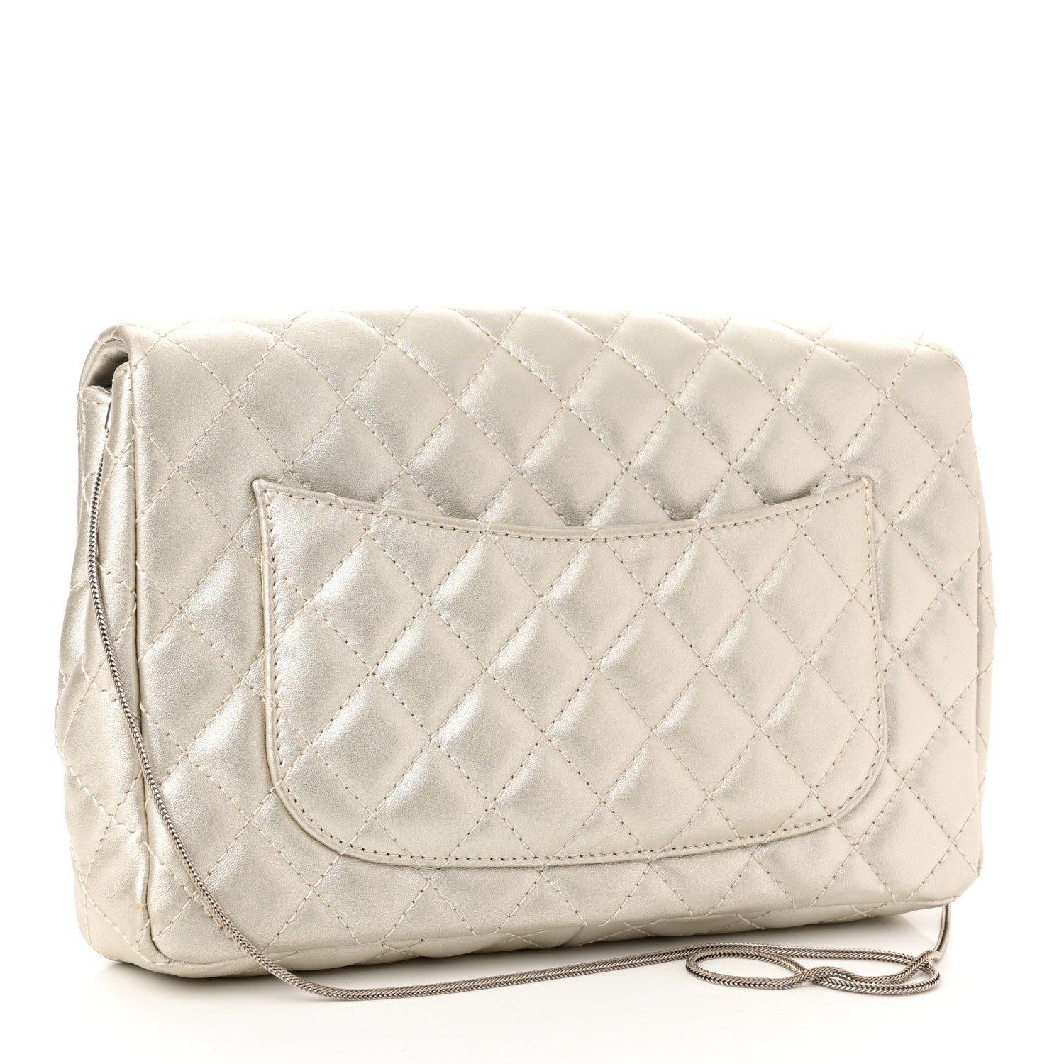 Chanel Metallic Calfskin Quilted 2.55 Reissue Clutch Silver 3 of 11