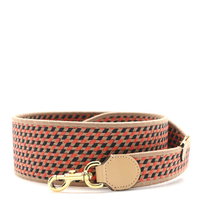Fendi Ribbon Vitello King Logo Embossed Gingham Woven Adjustable Strap You 1 of 4