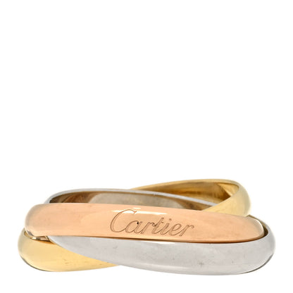 Cartier 18K Pink Yellow White Gold Small Trinity Ring 55 7.25 1 of 5