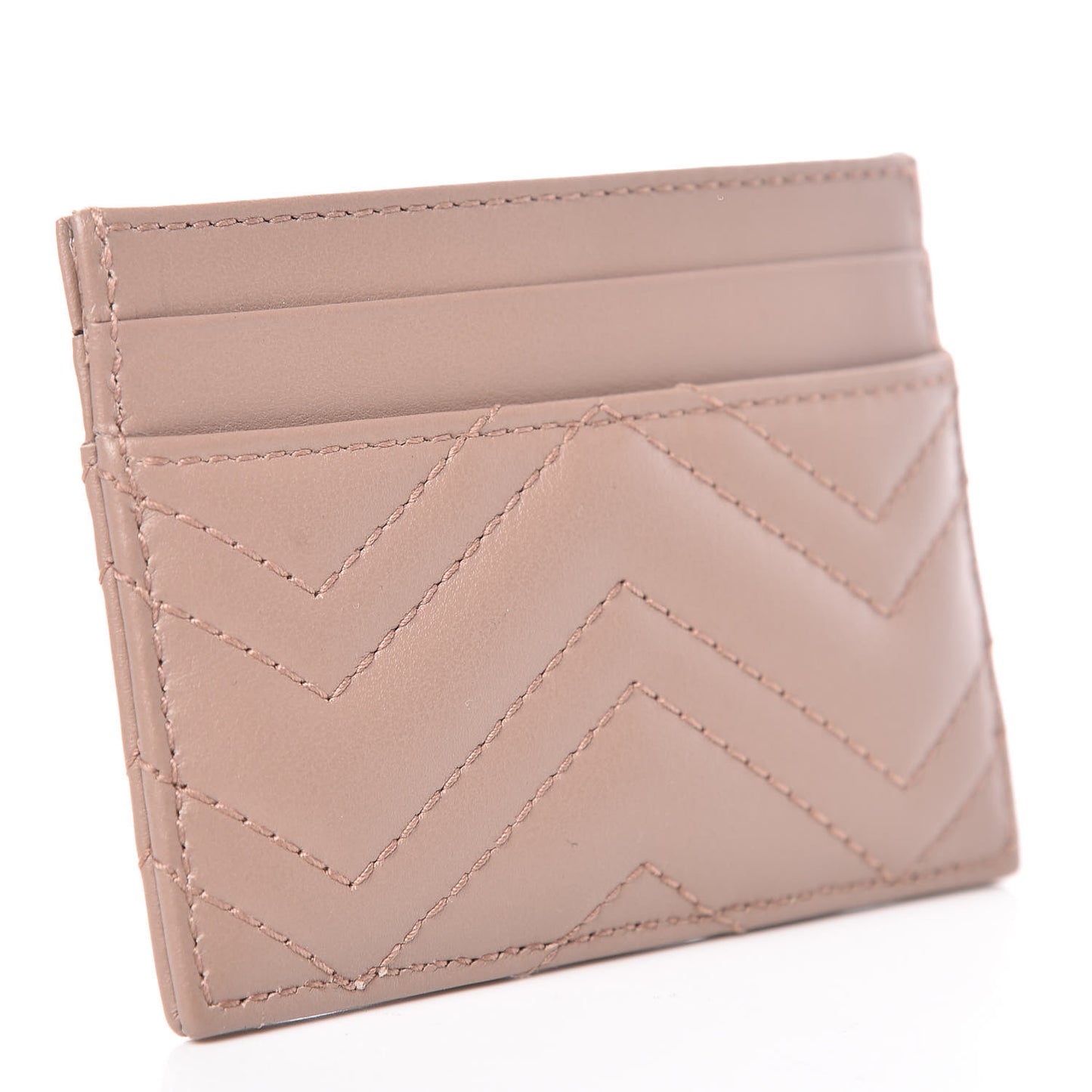 Calfskin Matelasse GG Marmont Card Holder Porcelain Rose