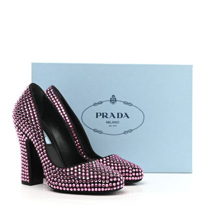 Prada Satin Crystal 105mm Pumps 36 Rosa 9 of 9