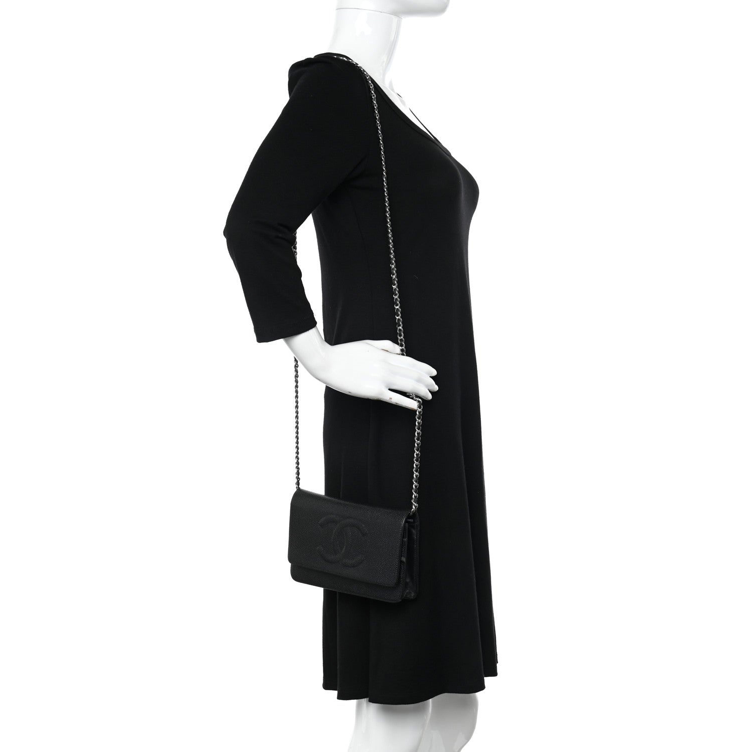Chanel Caviar Timeless CC Wallet on Chain WOC Black 2 of 17