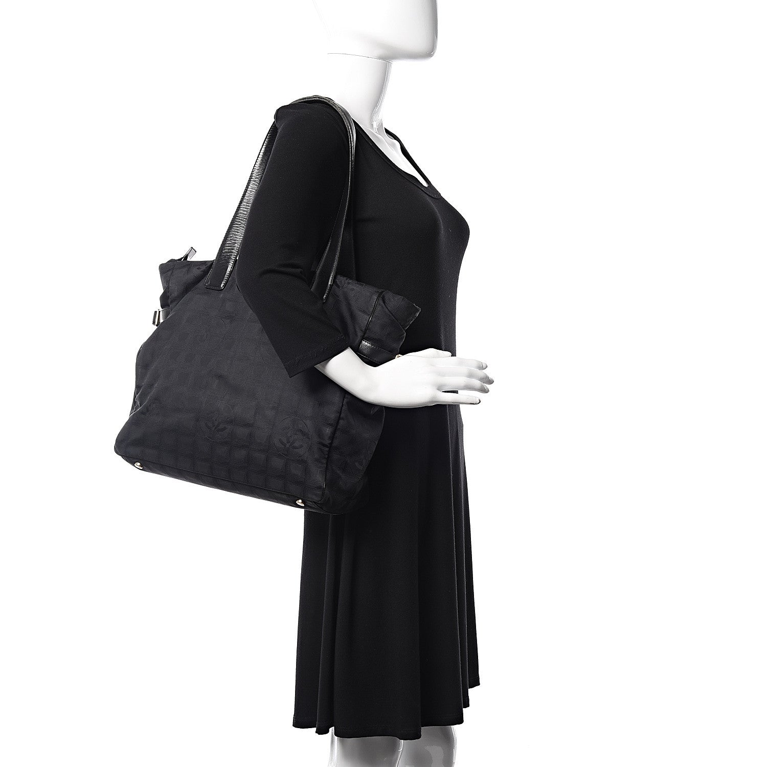 Chanel Nylon Large Travel Tote Black 2 of 13