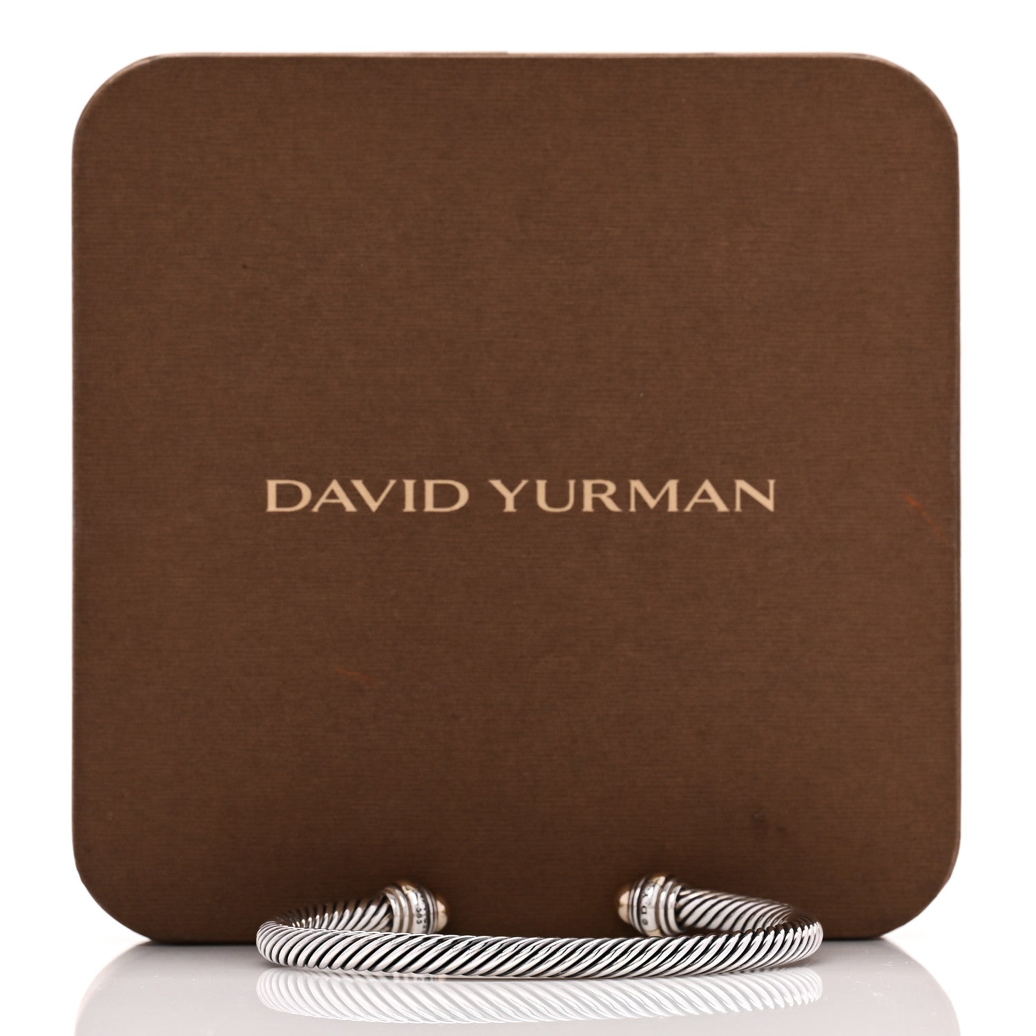 David Yurman Sterling Silver 14K Yellow Gold 5mm Cable Classics Dome Bracelet 4 of 4