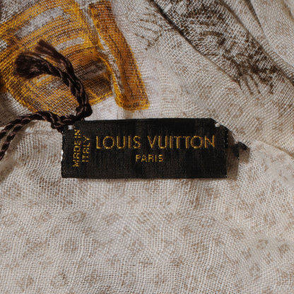 Louis Vuitton Cotton Linen Toile Etole De Louis Pareo Beige 7 of 8
