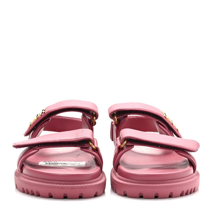 Christian Dior Lambskin Dioract Sandals 37 Pink 2 of 9