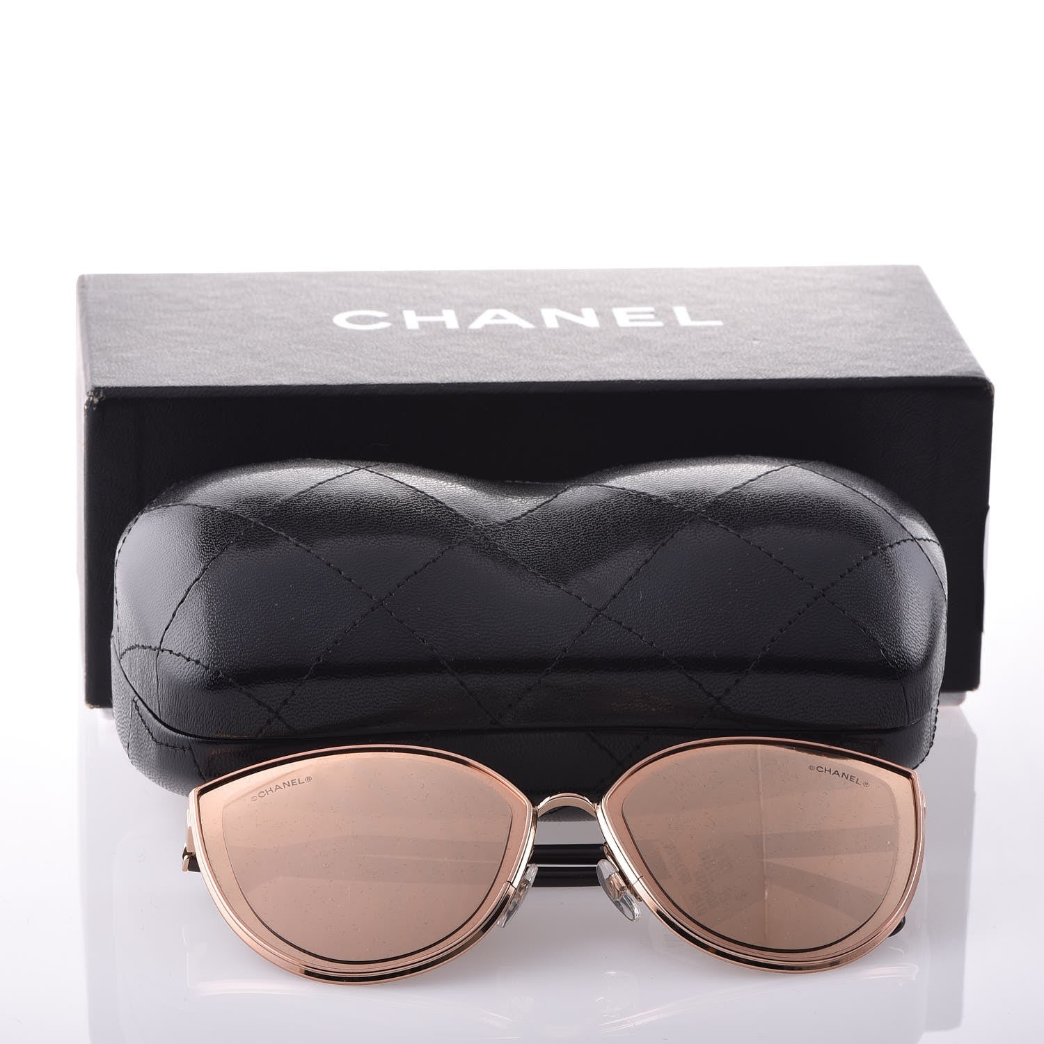 Chanel Metal Cat Eye Sunglasses 4222 Pink Gold 8 of 8