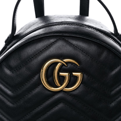 Gucci Calfskin Matelasse GG Marmont Backpack Black 9 of 19