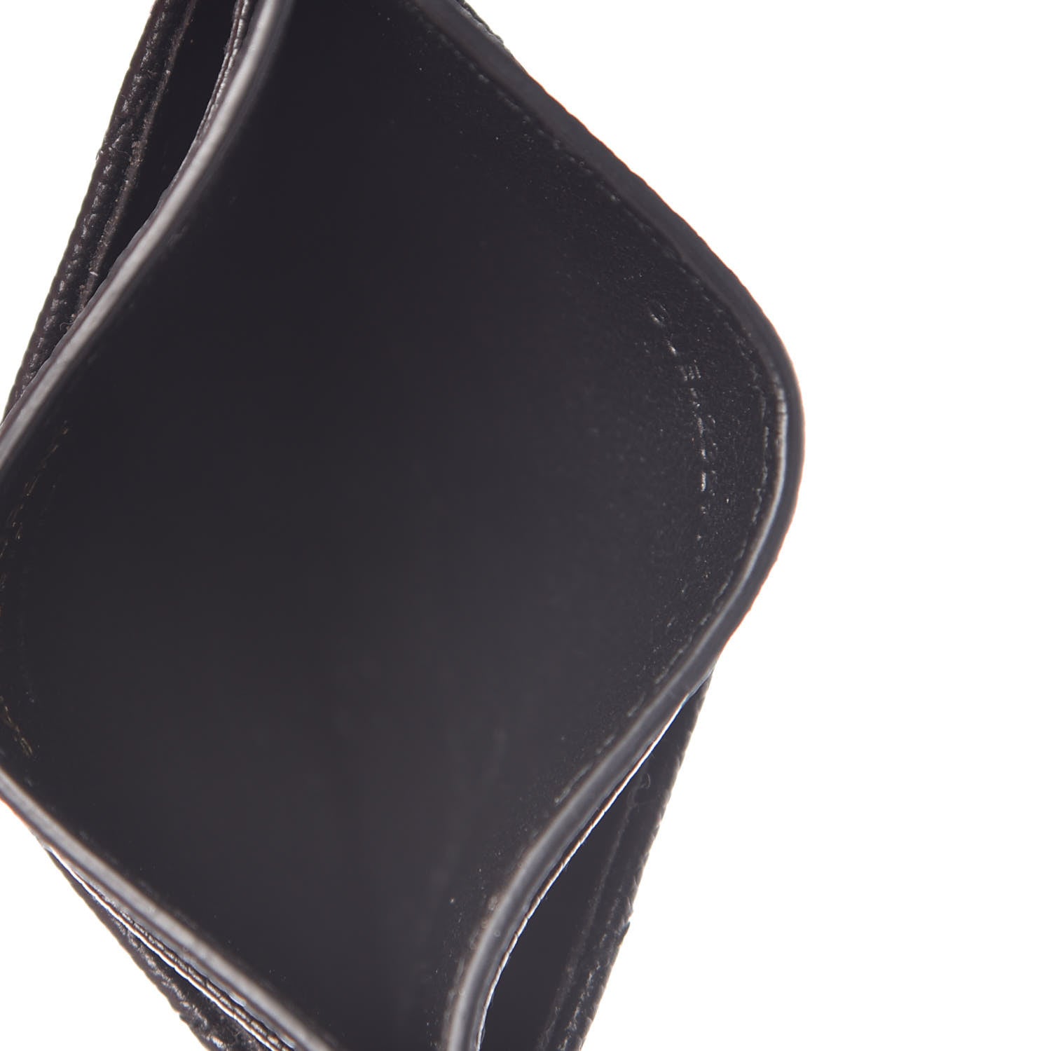 Saint Laurent Grain De Poudre Matelasse Chevron Monogram Credit Card Case Black 5 of 9