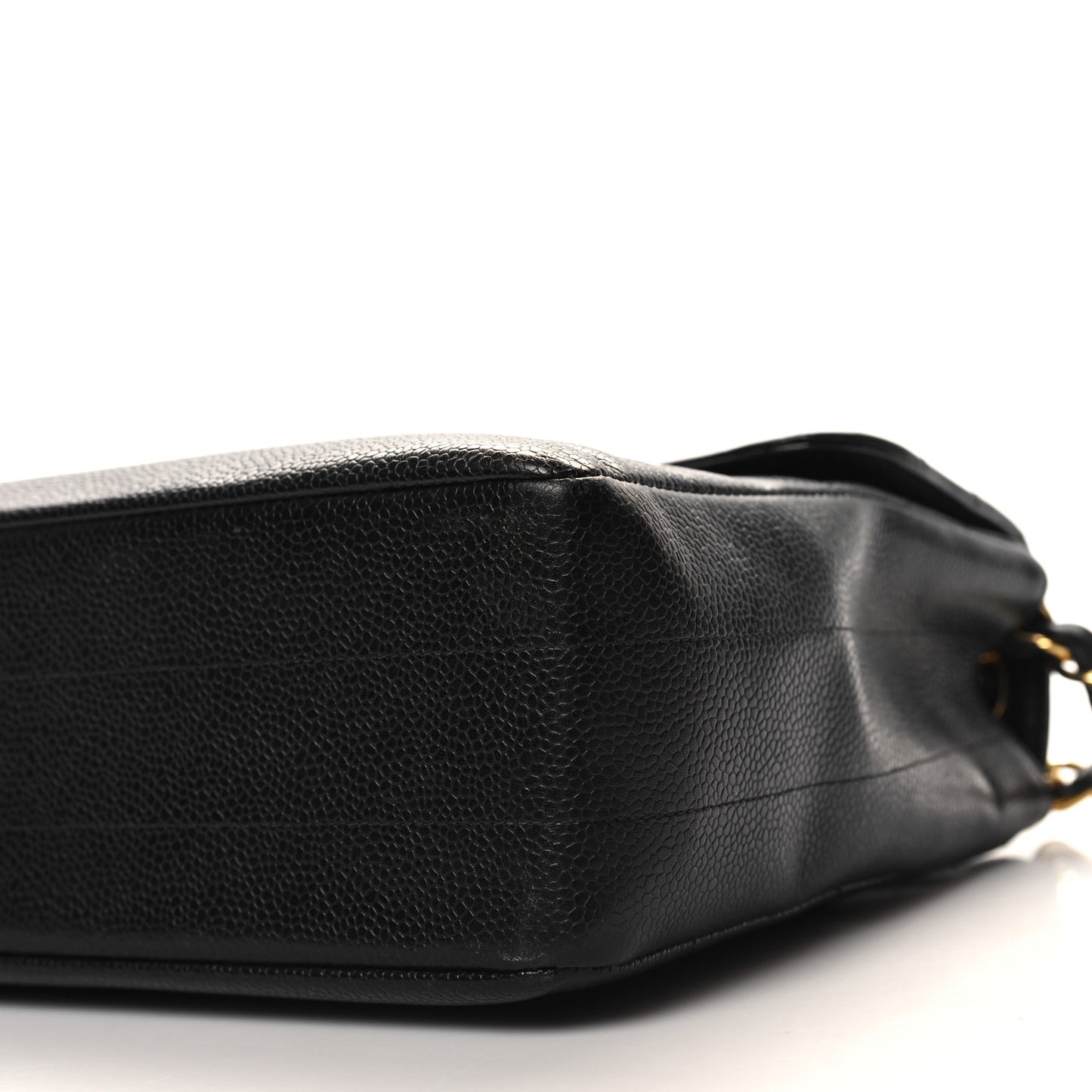 Caviar Horizontal Quilted Jumbo Single Flap Black