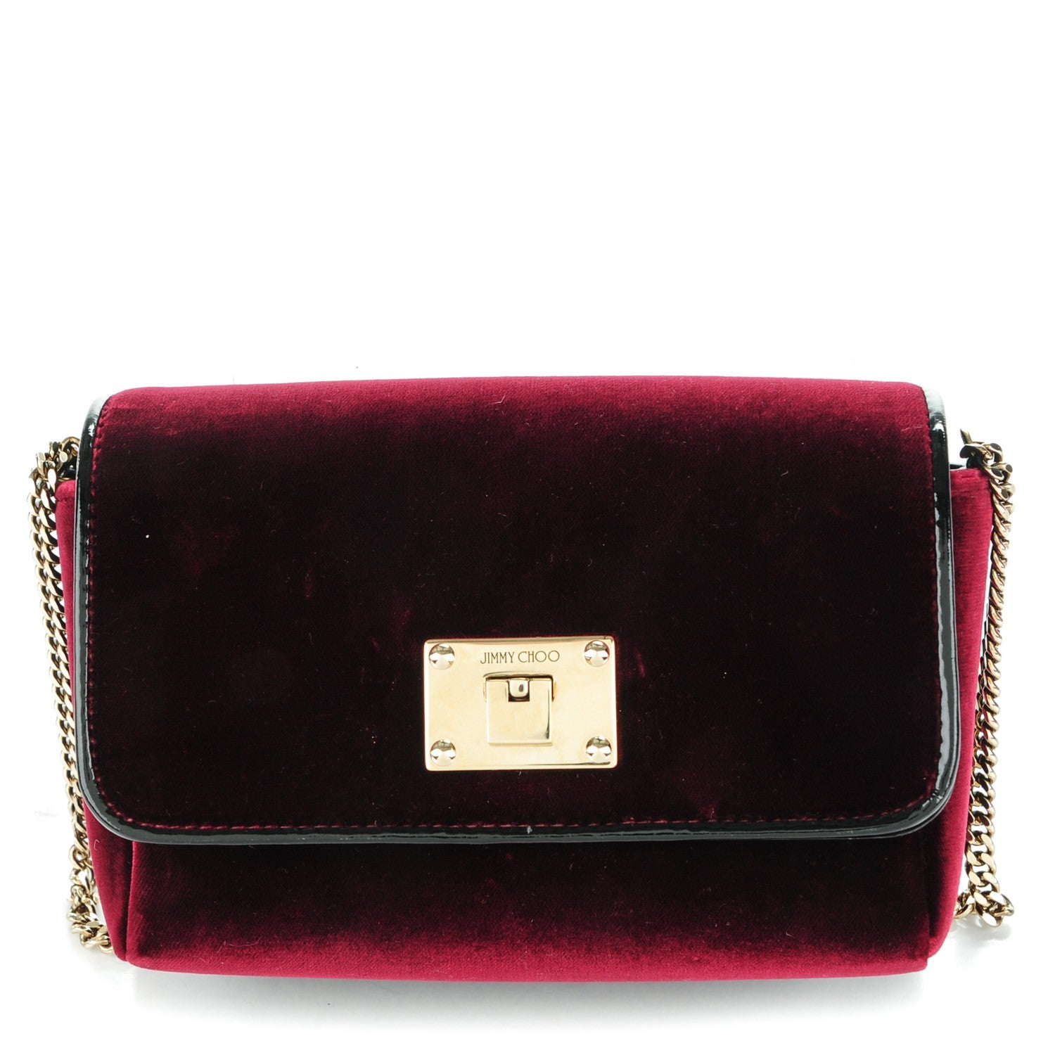 Jimmy Choo Velvet Mini Ruby Crossbody Bordeaux 1 of 7