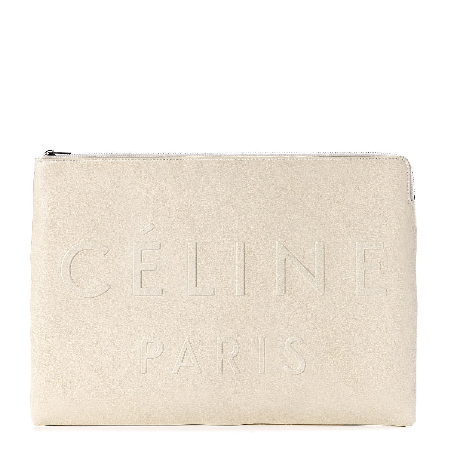 Celine Calfskin Large Made In Clutch Pouch White 1 of 7