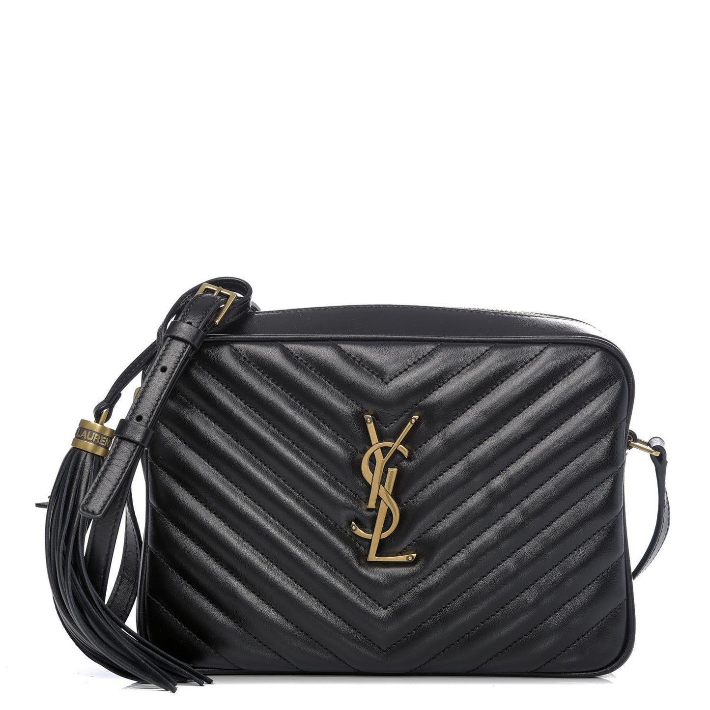 Calfskin Matelasse Monogram Lou Camera Bag Black