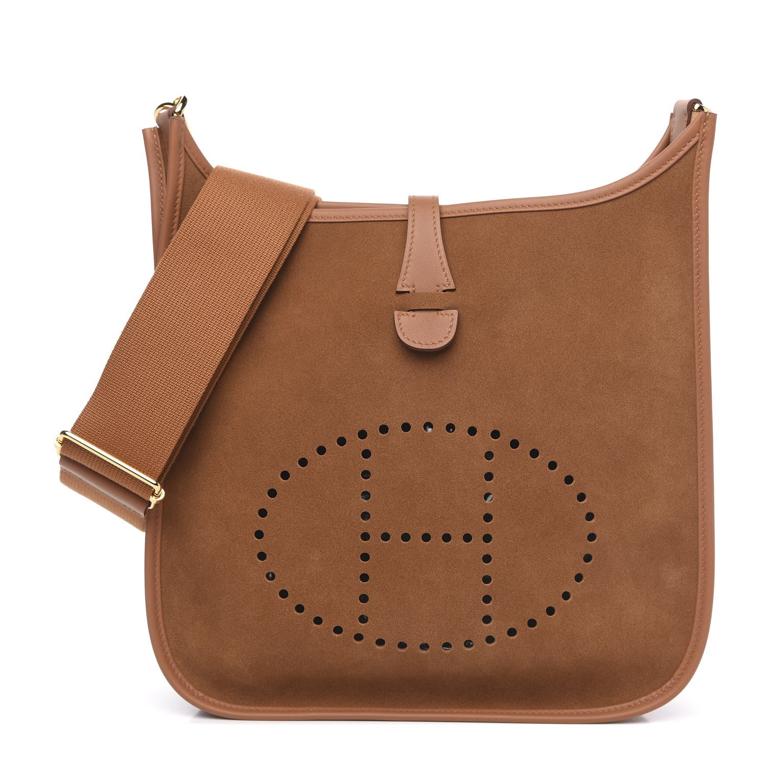 Hermes Grizzly Calfskin Swift Evelyne III PM Chamois Gold 1 of 10