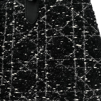 Christian Dior Tweed Cannage Large Toujours Black White 9 of 15
