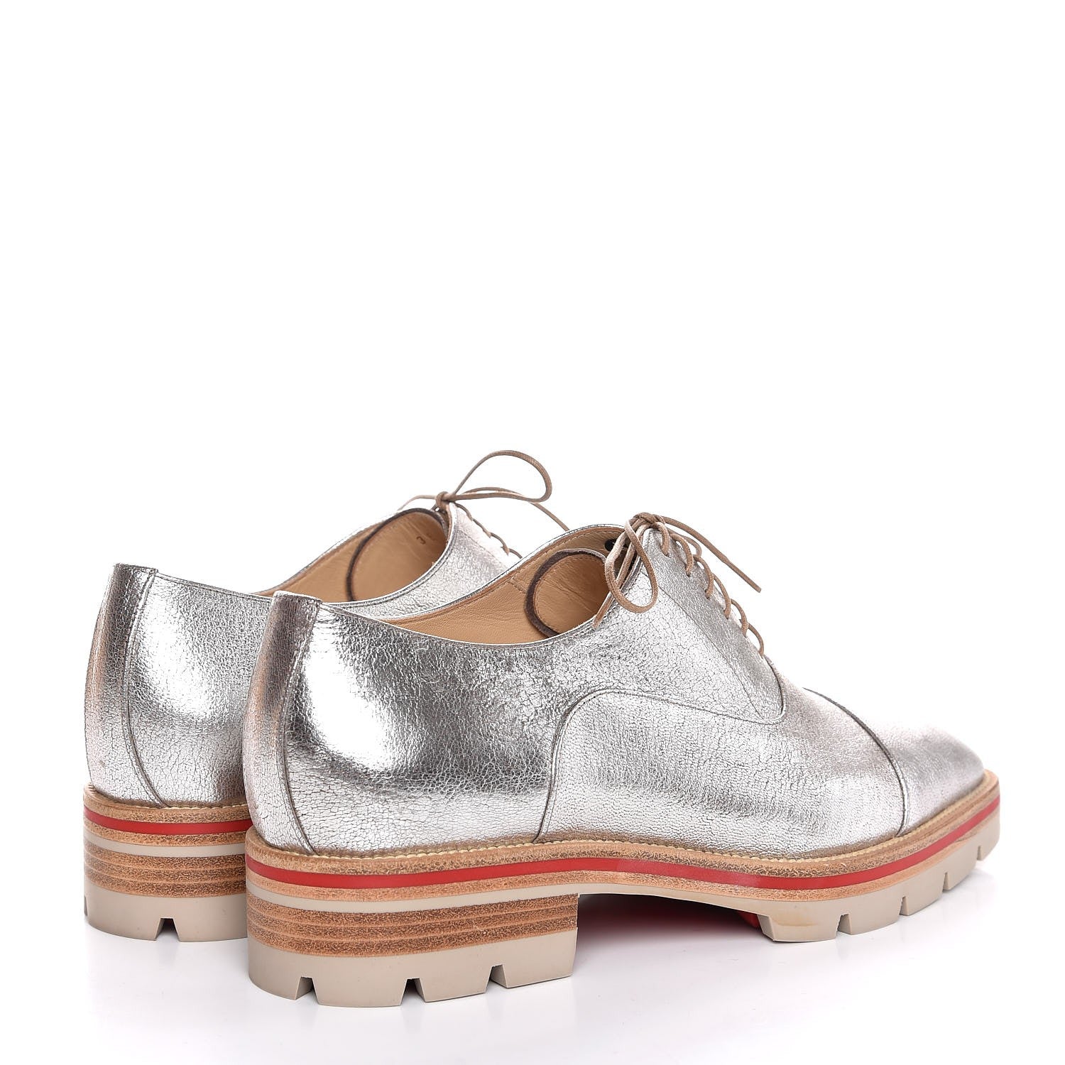 Christian Louboutin Kid Lame Hubertus Donna Oxfords 36 Roche 4 of 8