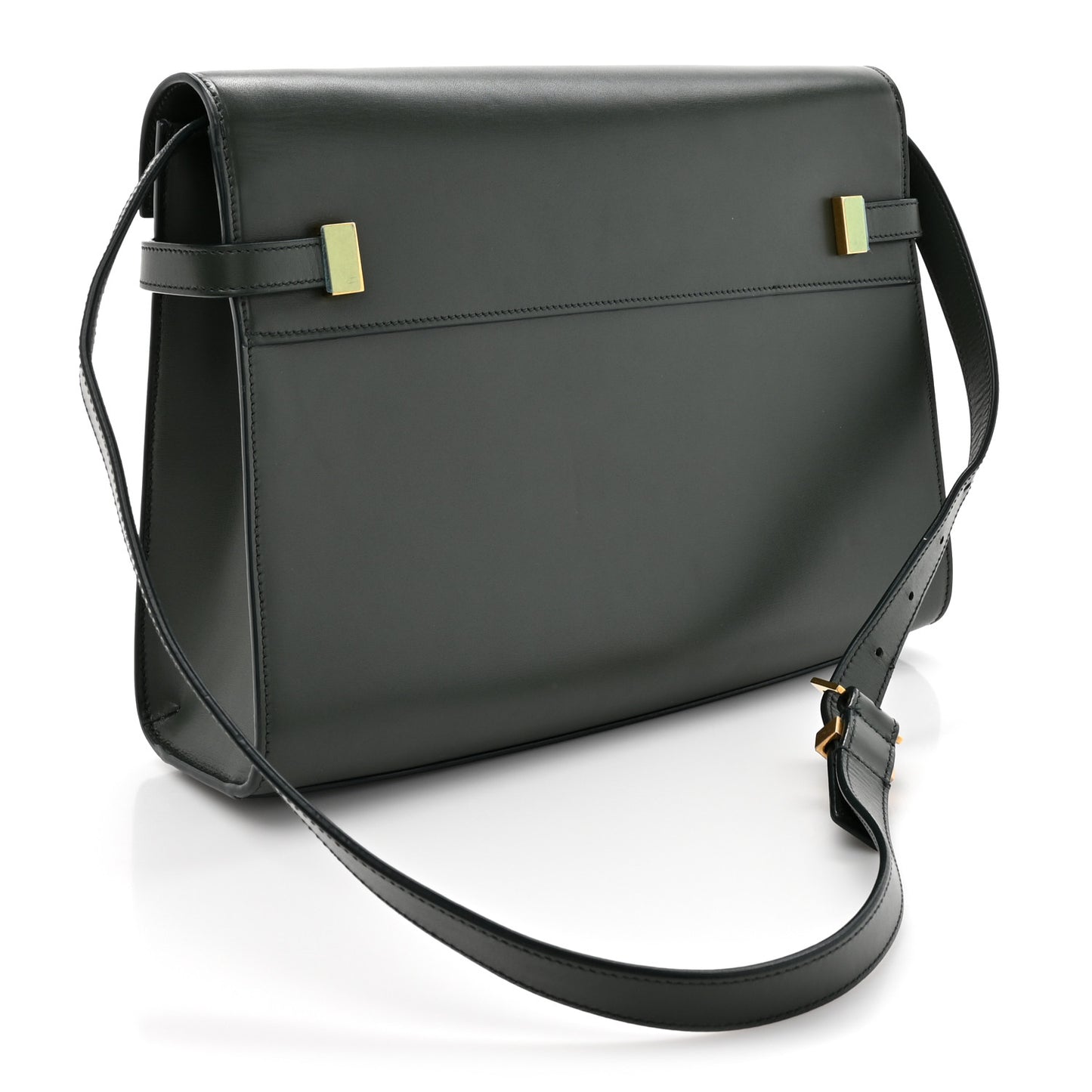 Smooth Calfskin Medium Manhattan Shoulder Bag Dark Green