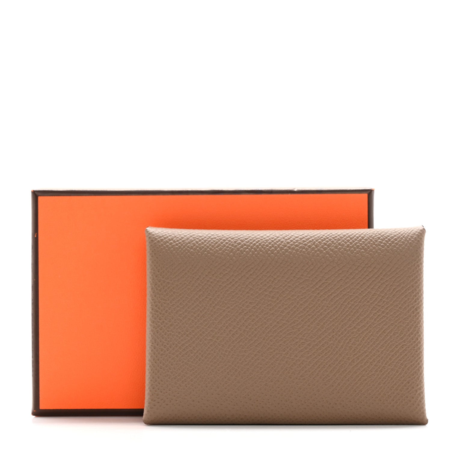 Hermes Epsom Calvi Duo Card Case Etoupe 9 of 9