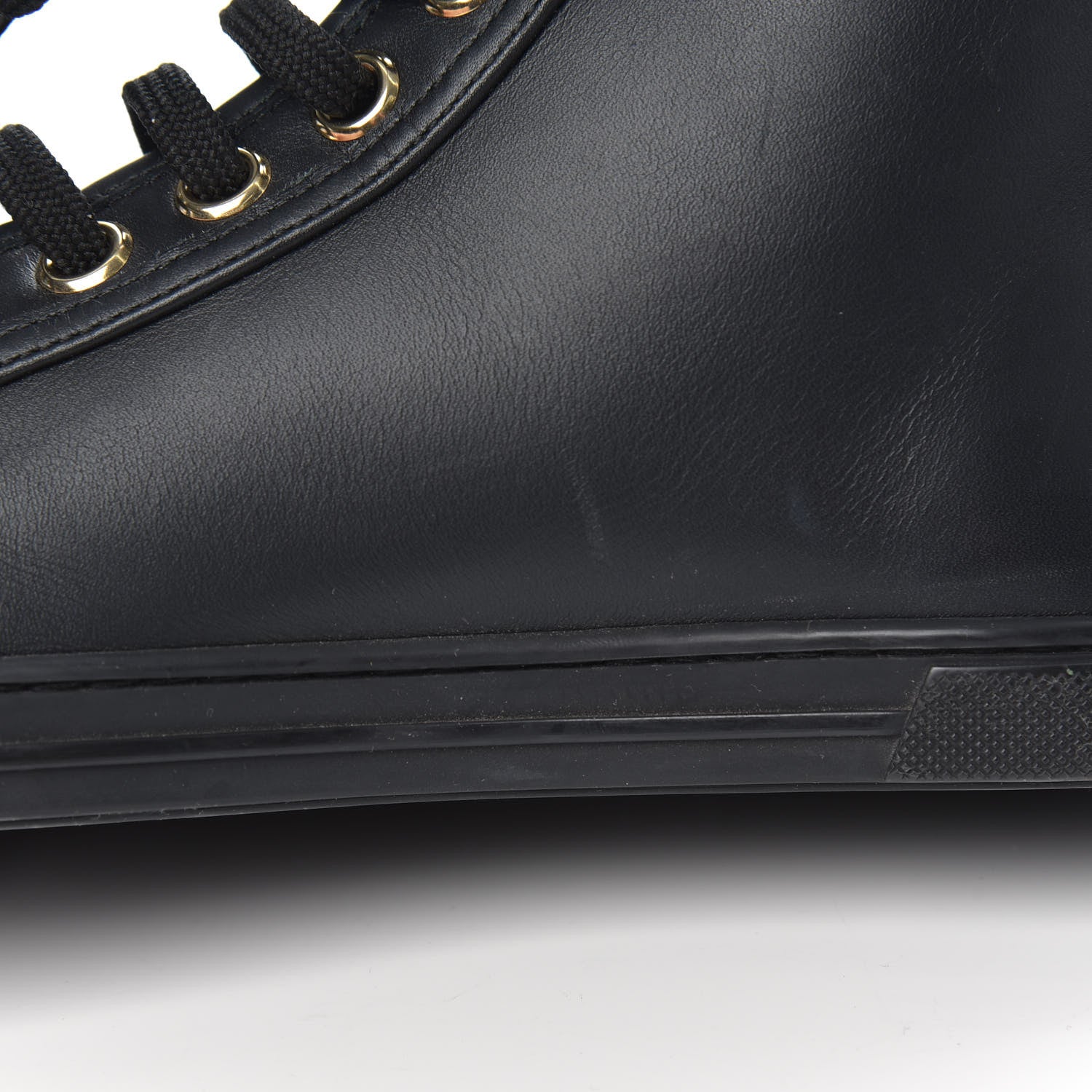 Louis Vuitton Calfskin Studded Punchy High Top Sneakers 36 Black 9 of 9