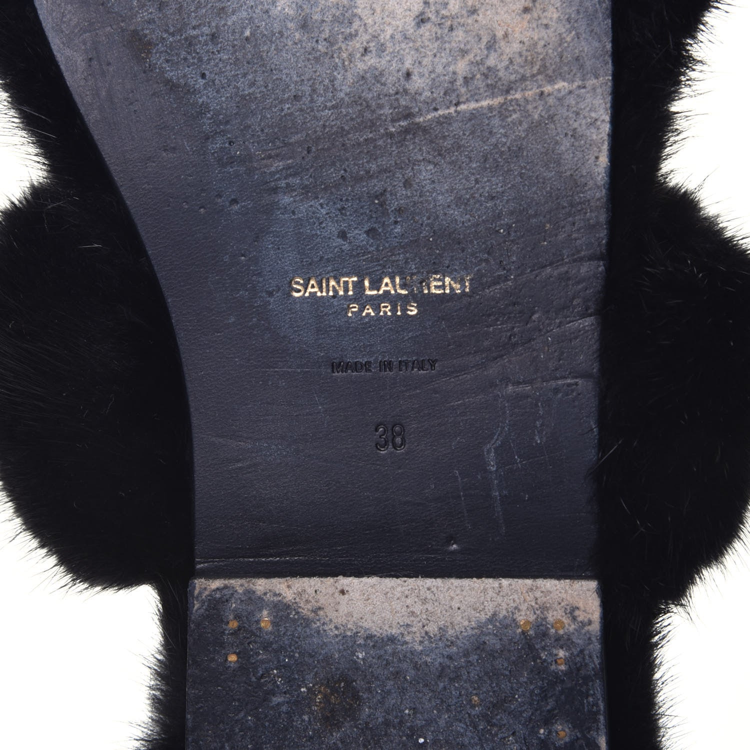 Saint Laurent Mink Bleach Slides 38 Black 6 of 7
