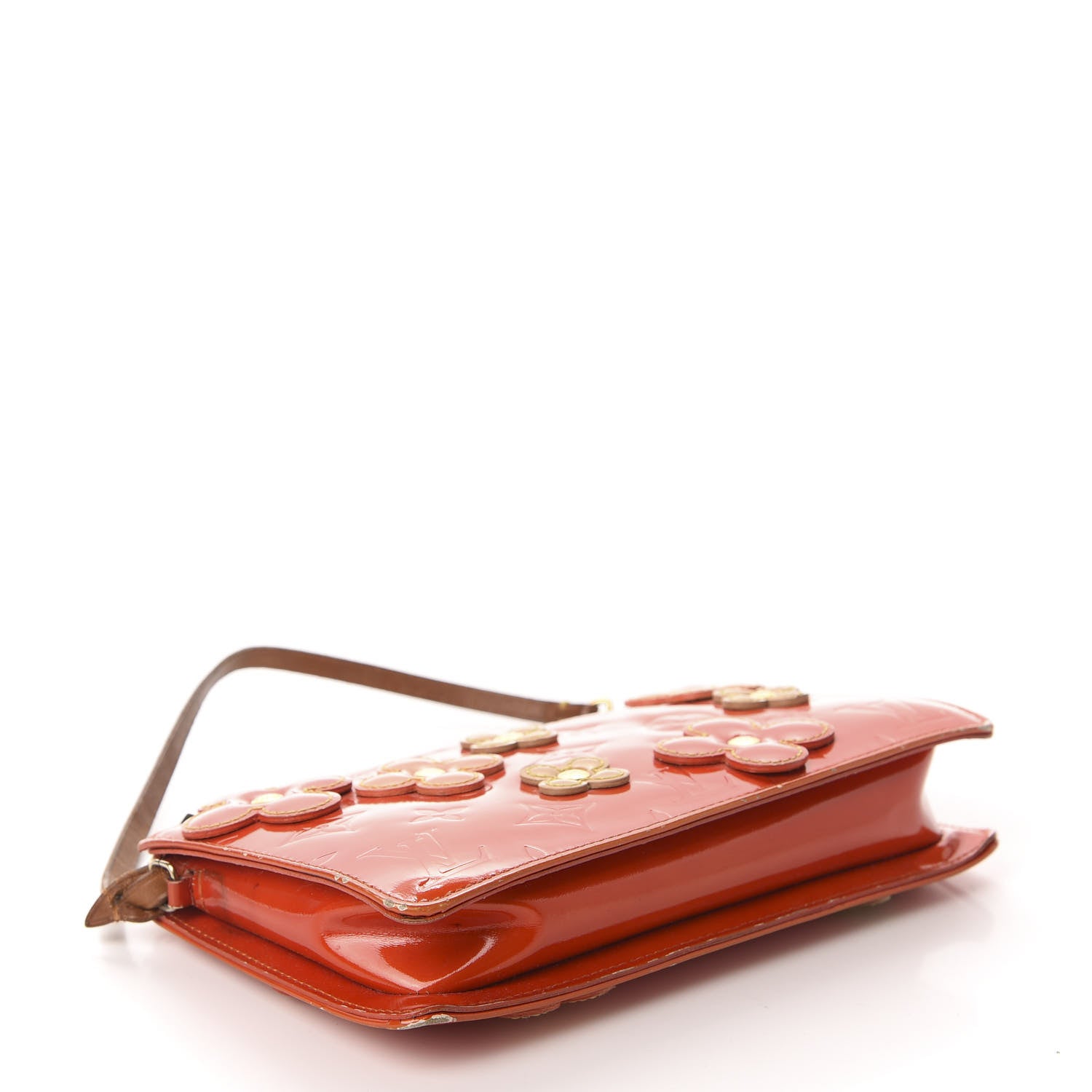 Louis Vuitton Vernis Lexington Fleurs Pochette Orange 4 of 14