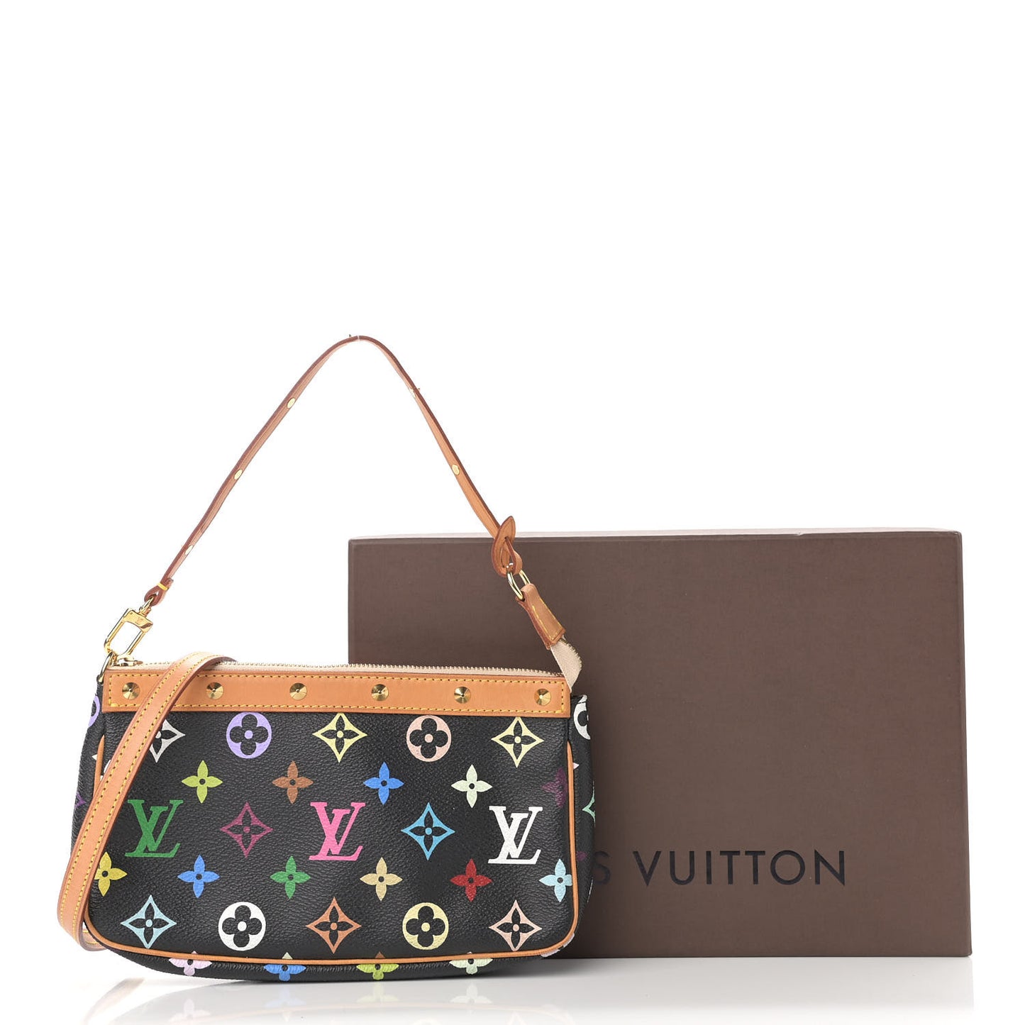 Monogram Multicolor Pochette Accessories Black