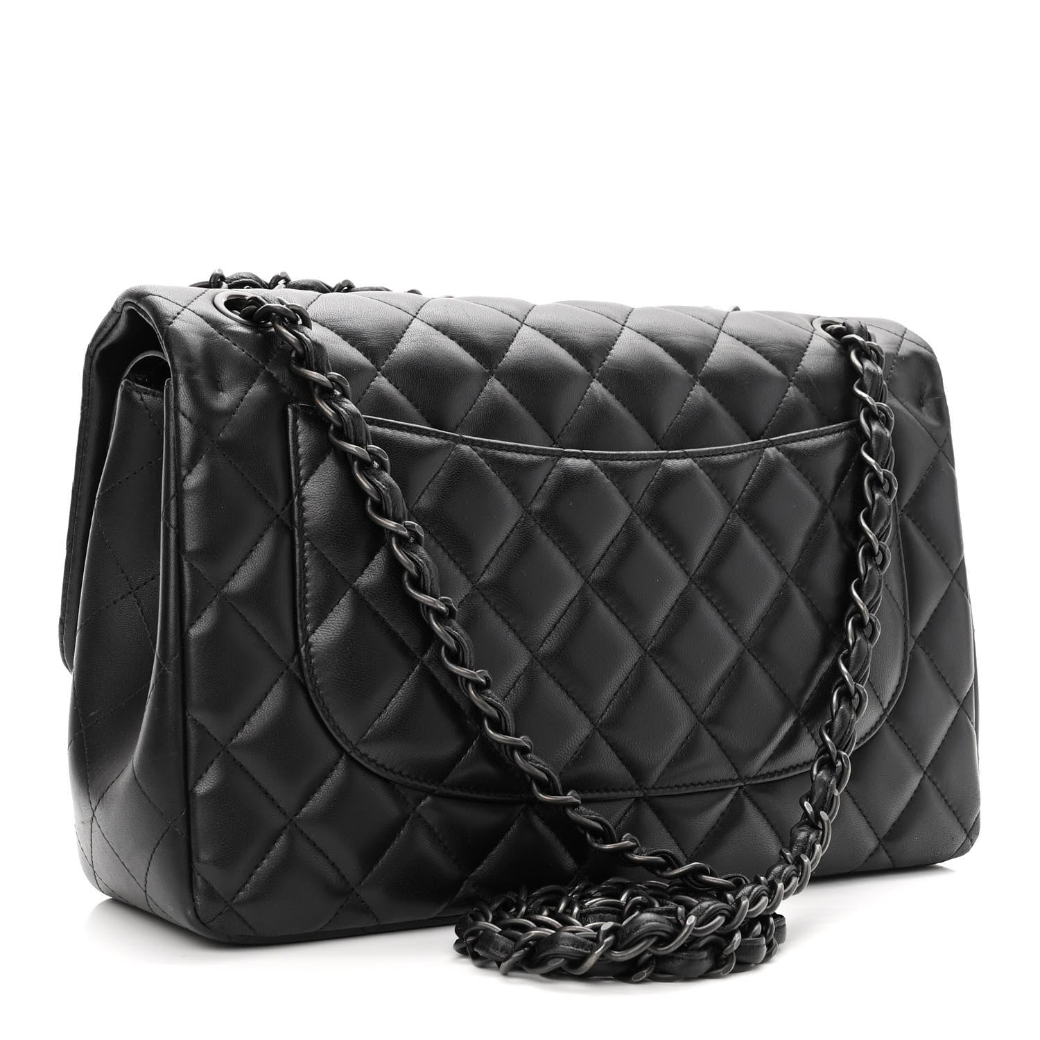 Chanel Lambskin Quilted Jumbo Double Flap So Black 3 of 11