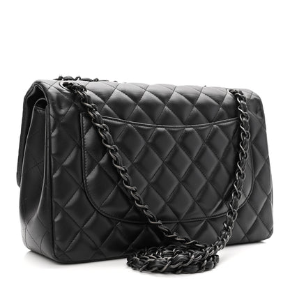 Chanel Lambskin Quilted Jumbo Double Flap So Black 3 of 11