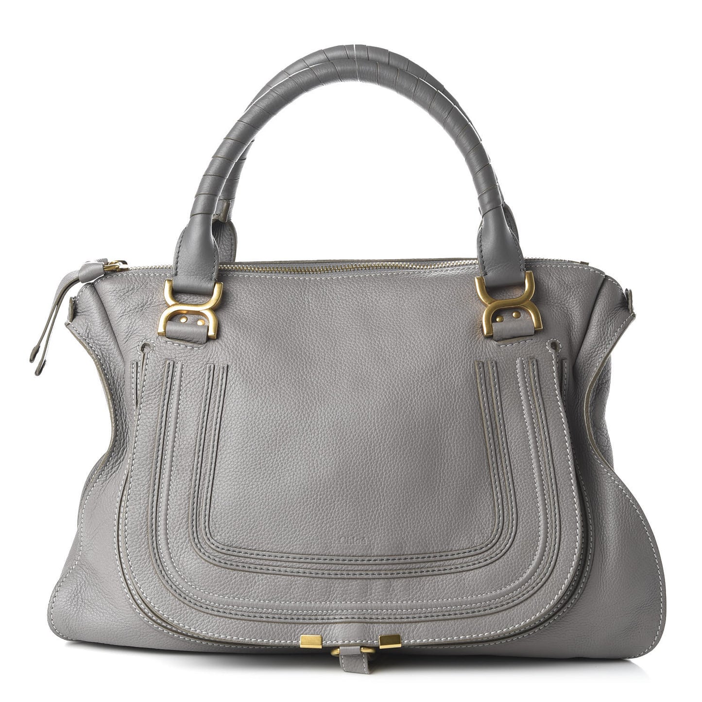 Calfskin Large Marcie Satchel Cashmere Grey