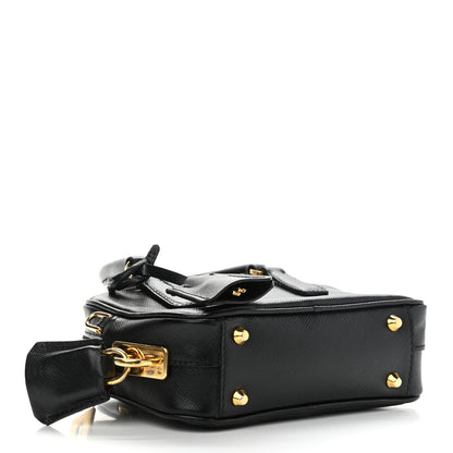 Prada Saffiano Lux Mini Top Handle Crossbody Bag Black 4 of 12
