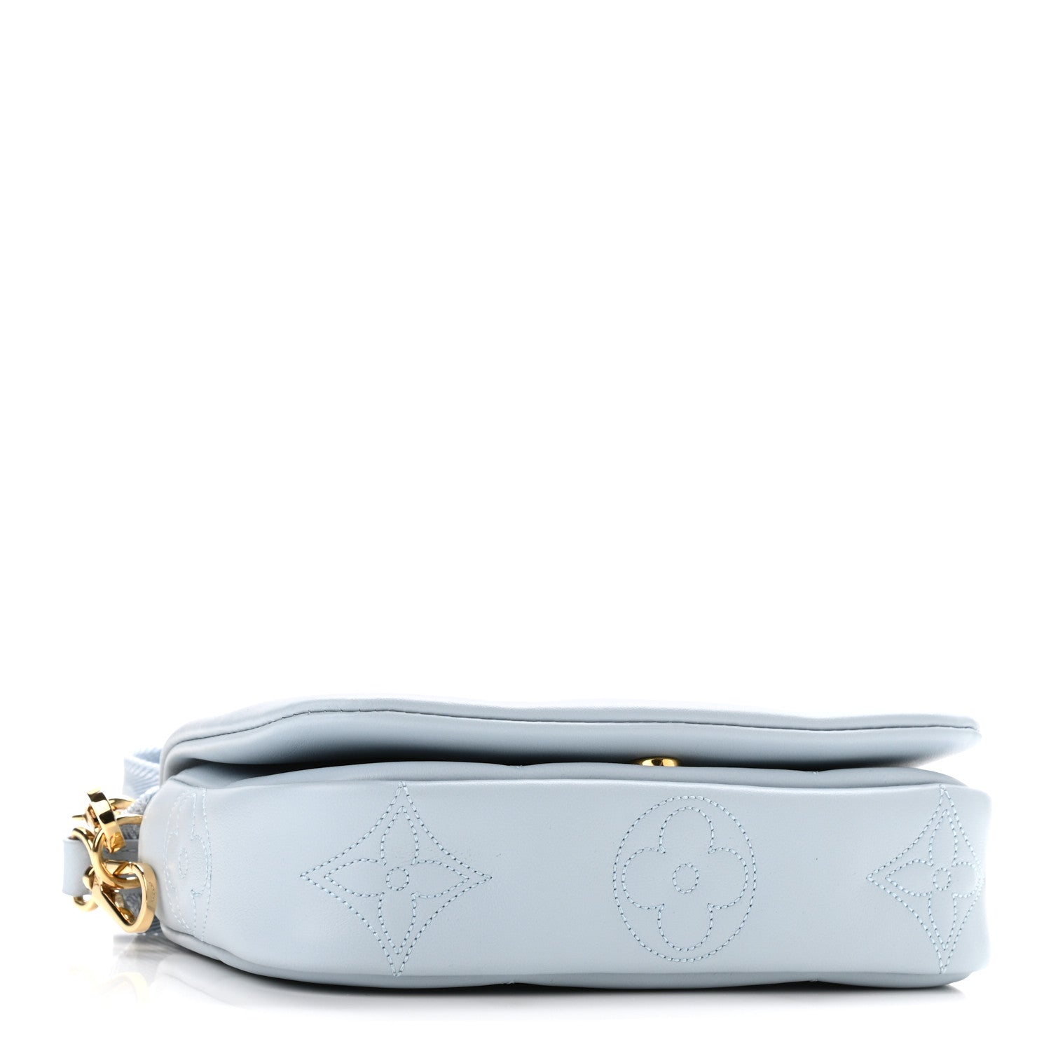 Louis Vuitton Calfskin Bubblegram Wallet On Strap Ice Blue 4 of 11