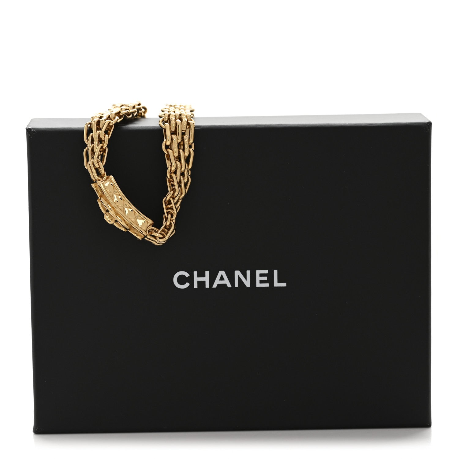 Chanel Metal CC Chain Flap Bag Choker Necklace Gold 7 of 7