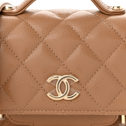 Chanel Caviar Quilted Business Affinity Clutch With Chain Flap Dark Beige 9 of 12
