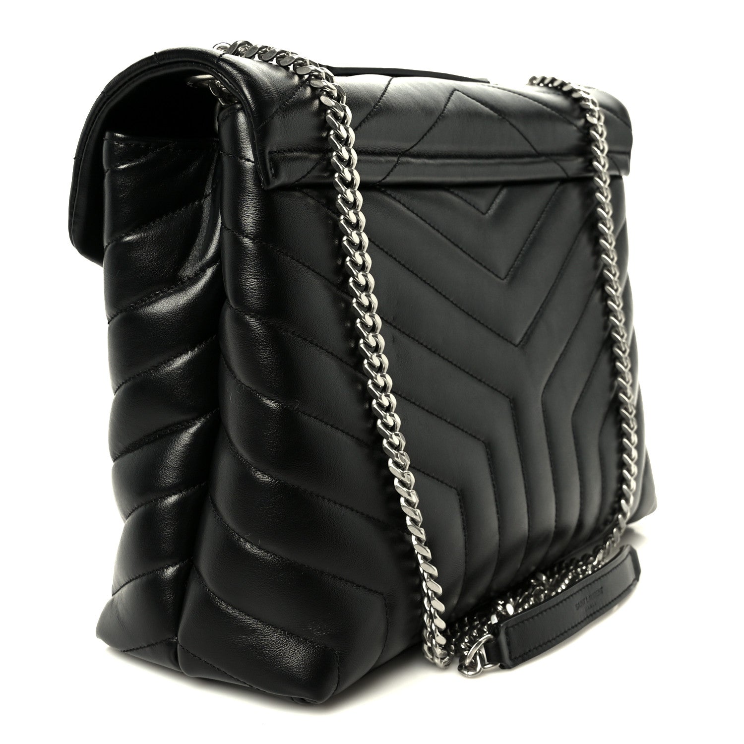 Saint Laurent Calfskin Y Quilted Monogram Medium Loulou Chain Satchel Black 5 of 21