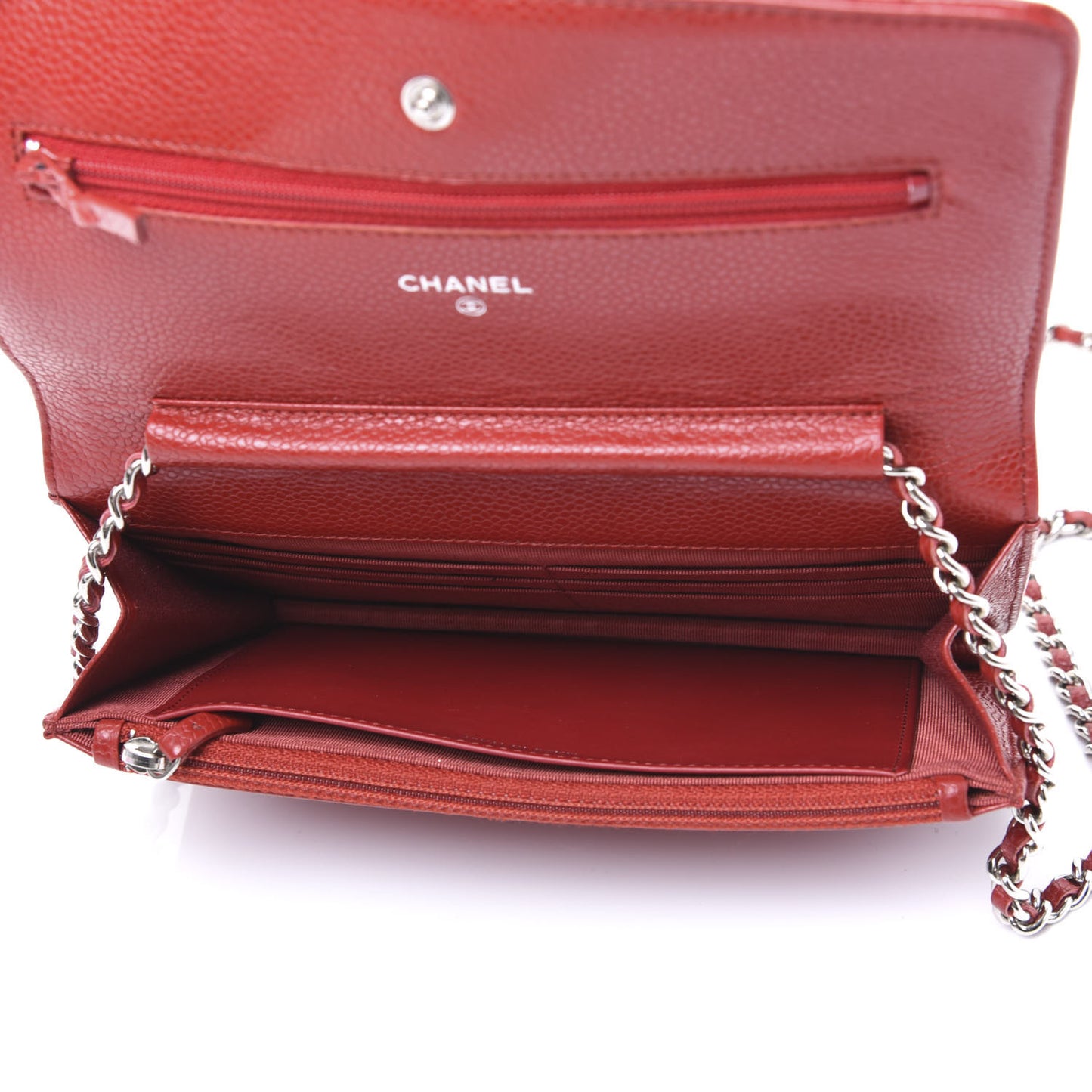 Caviar Quilted Wallet On Chain WOC Red