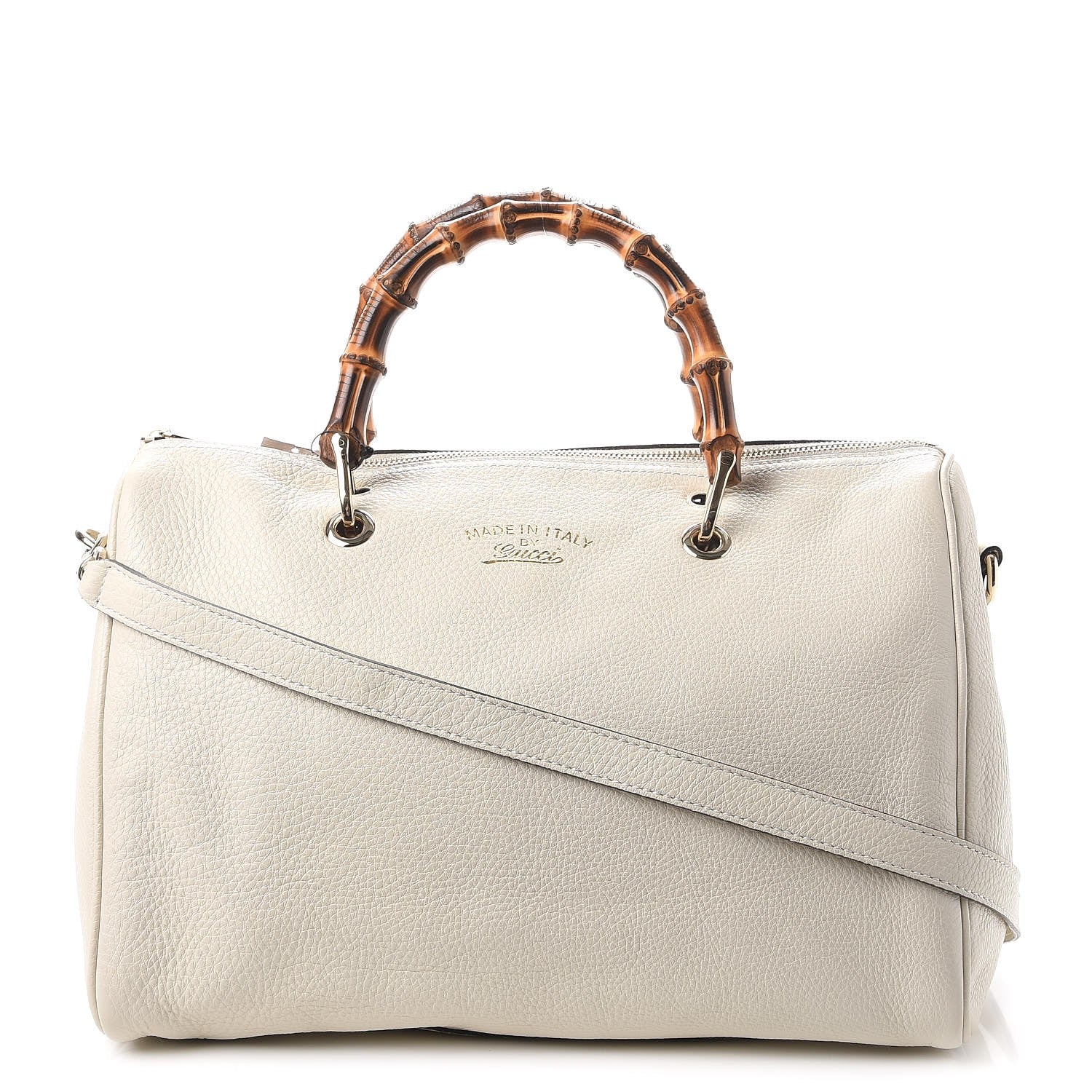 Gucci Calfskin Bamboo Medium Shopper Boston Mystic White 1 of 10