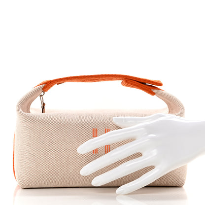 Hermes Canvas Small Bride-A-Brac Pouch Natural Orange 2 of 6