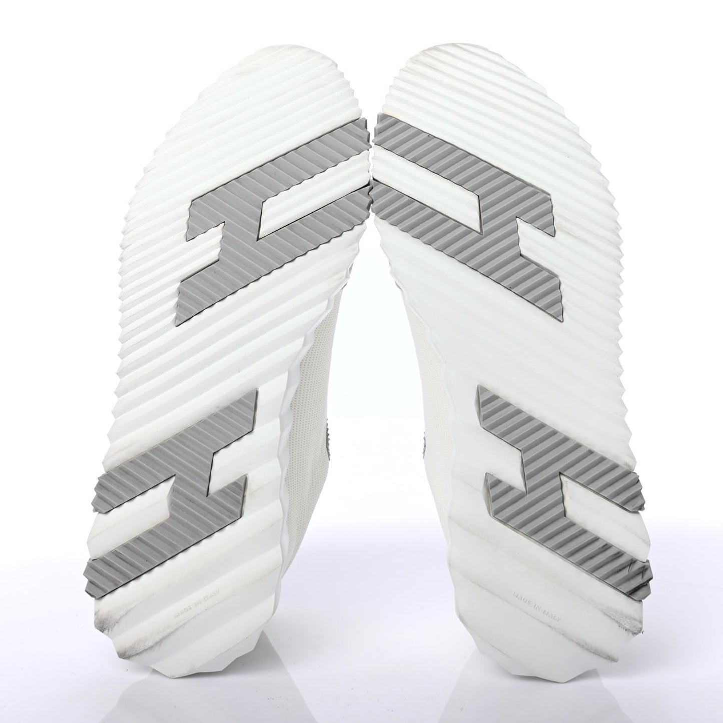 Technical Canvas Suede Goatskin Bouncing Sneakers 41 White Multicolor
