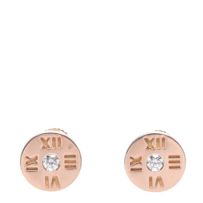 Tiffany 18K Rose Gold Diamond Mini Atlas Earrings 1 of 6