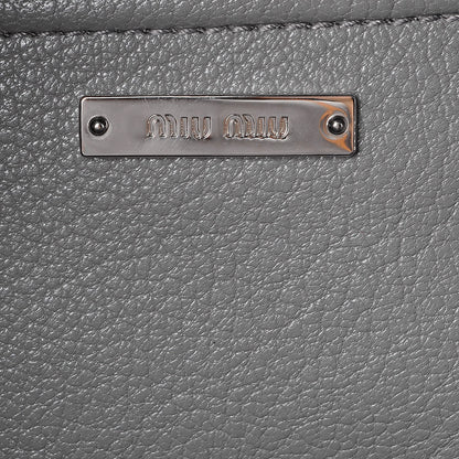 Miu Miu Goatskin Madras Top Handle Double Zip Tote Argilla 6 of 7