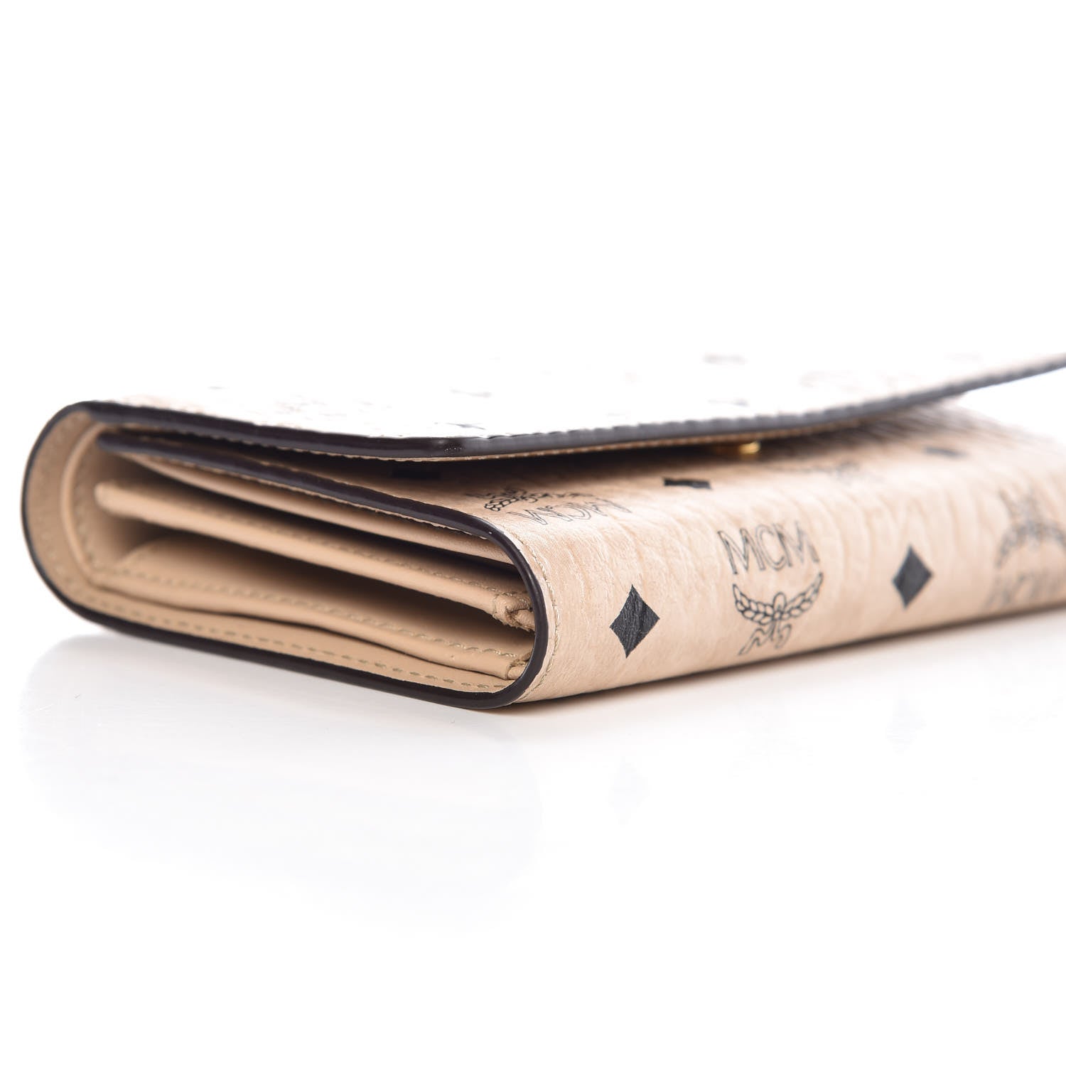 MCM Visetos Tri-Fold Wallet Beige 5 of 14