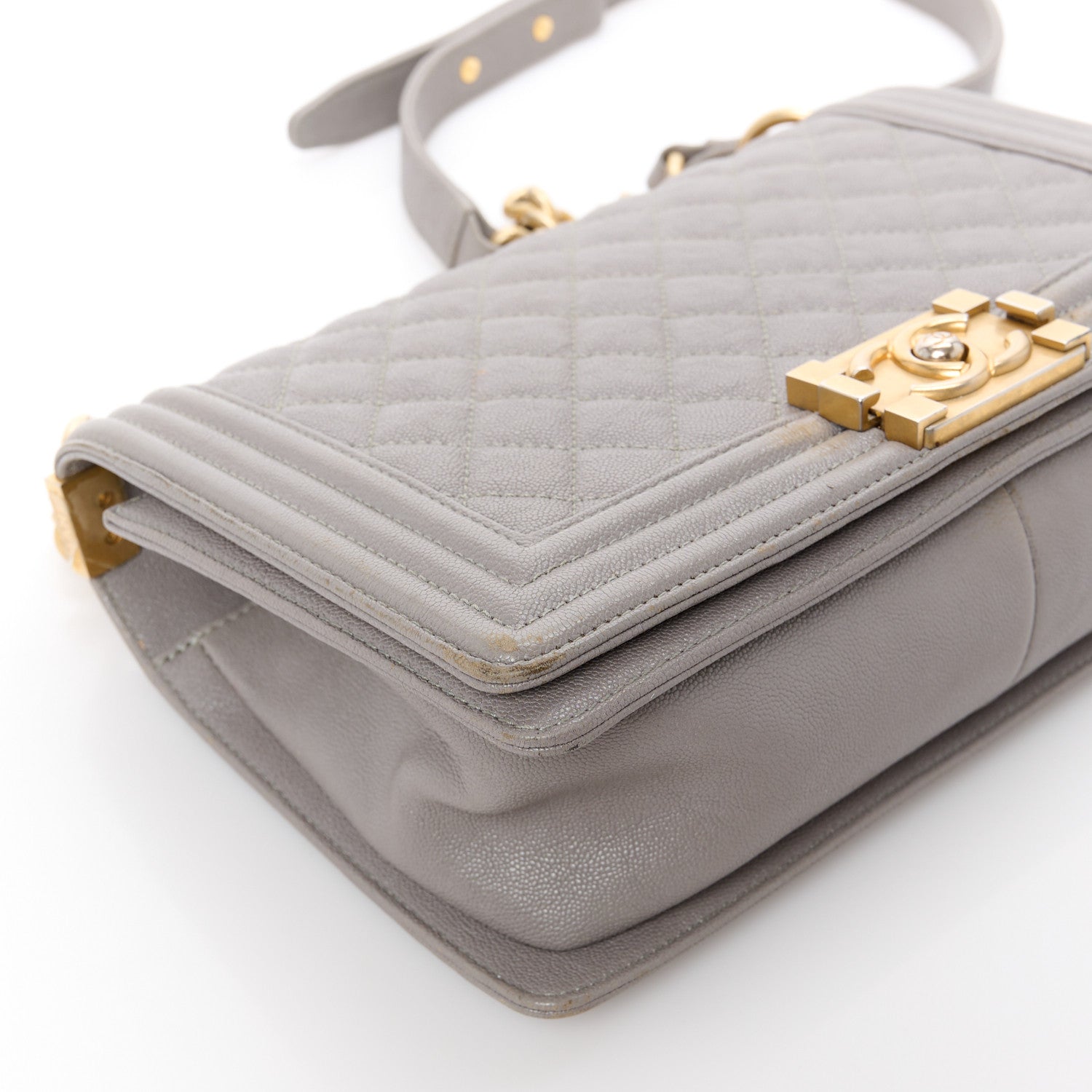 Chanel Caviar Quilted Medium Boy Flap Grey 12 of 12