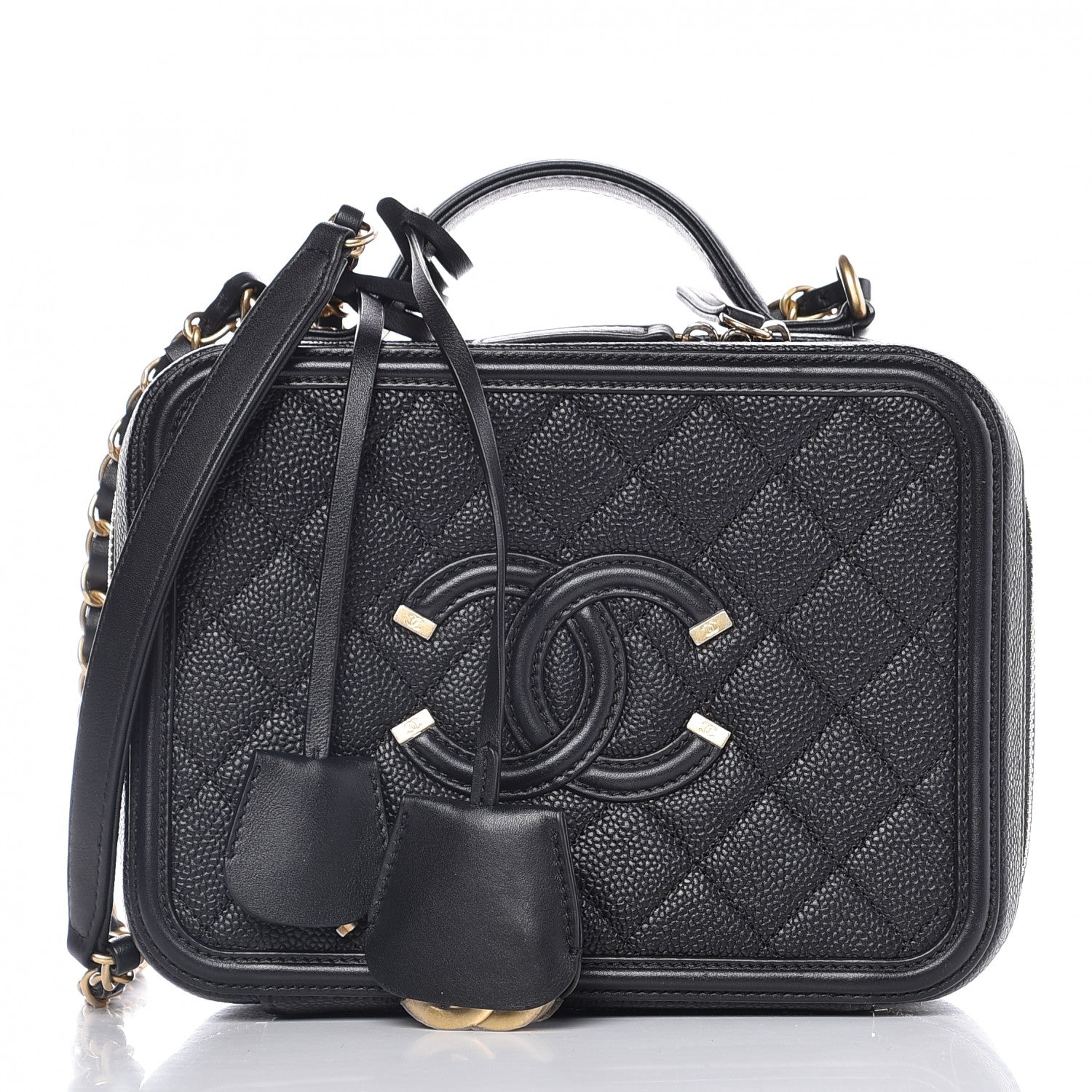 Chanel Caviar Quilted Medium CC Filigree Vanity Case Black 1 of 8