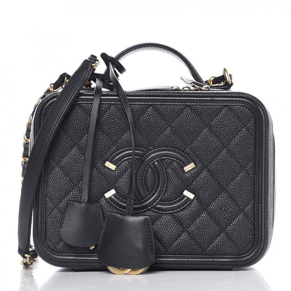 Chanel Caviar Quilted Medium CC Filigree Vanity Case Black 1 of 8