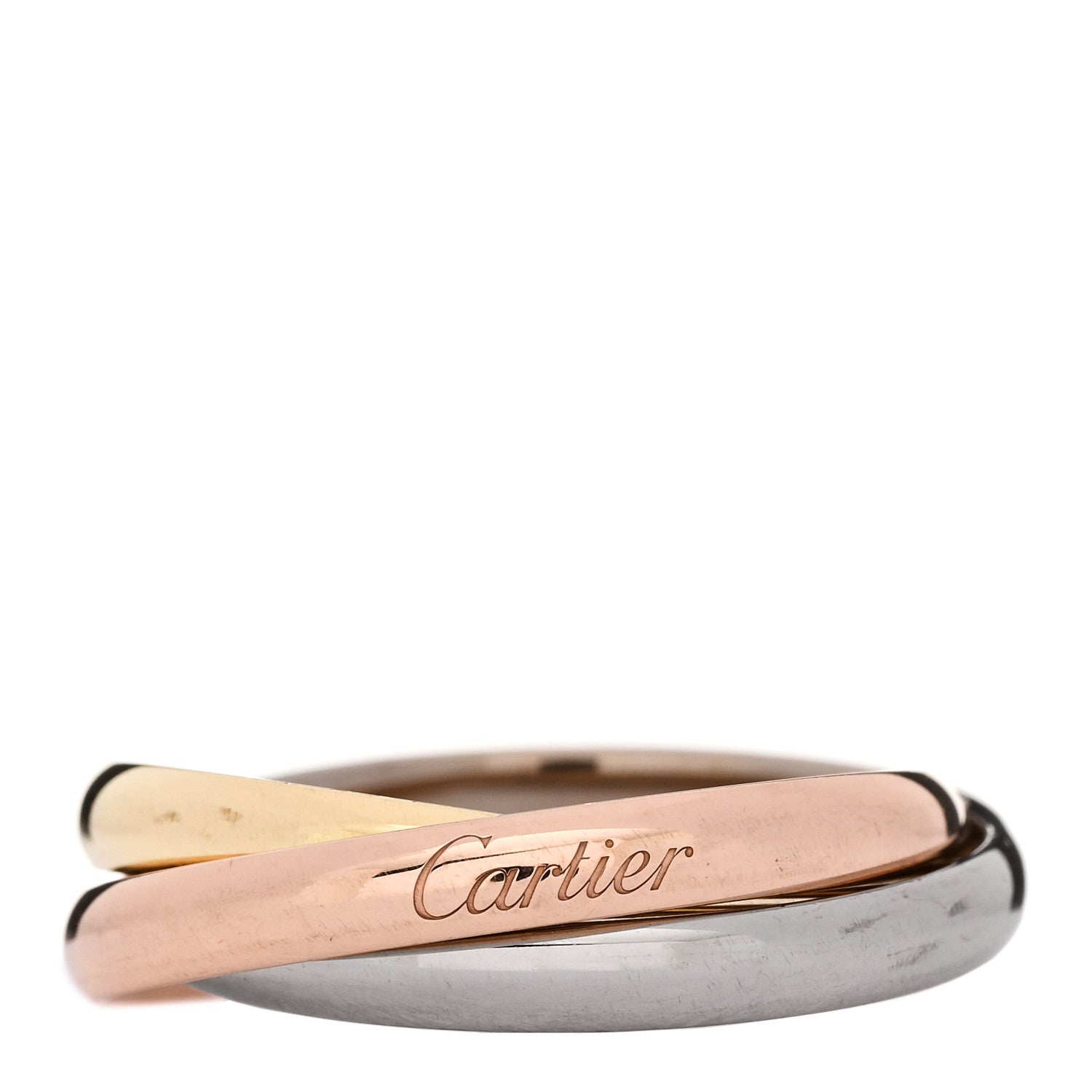 Cartier 18K Pink Yellow White Gold Small Trinity Ring  52 6 1 of 5